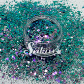 Velvet Chameleon Chunky Glitter - Purple Glitter / Turquoise Glitter